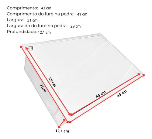 Tampa P/ Escorredor Calha Gourmet De 40x29cm Cozix Inox 304 Inox