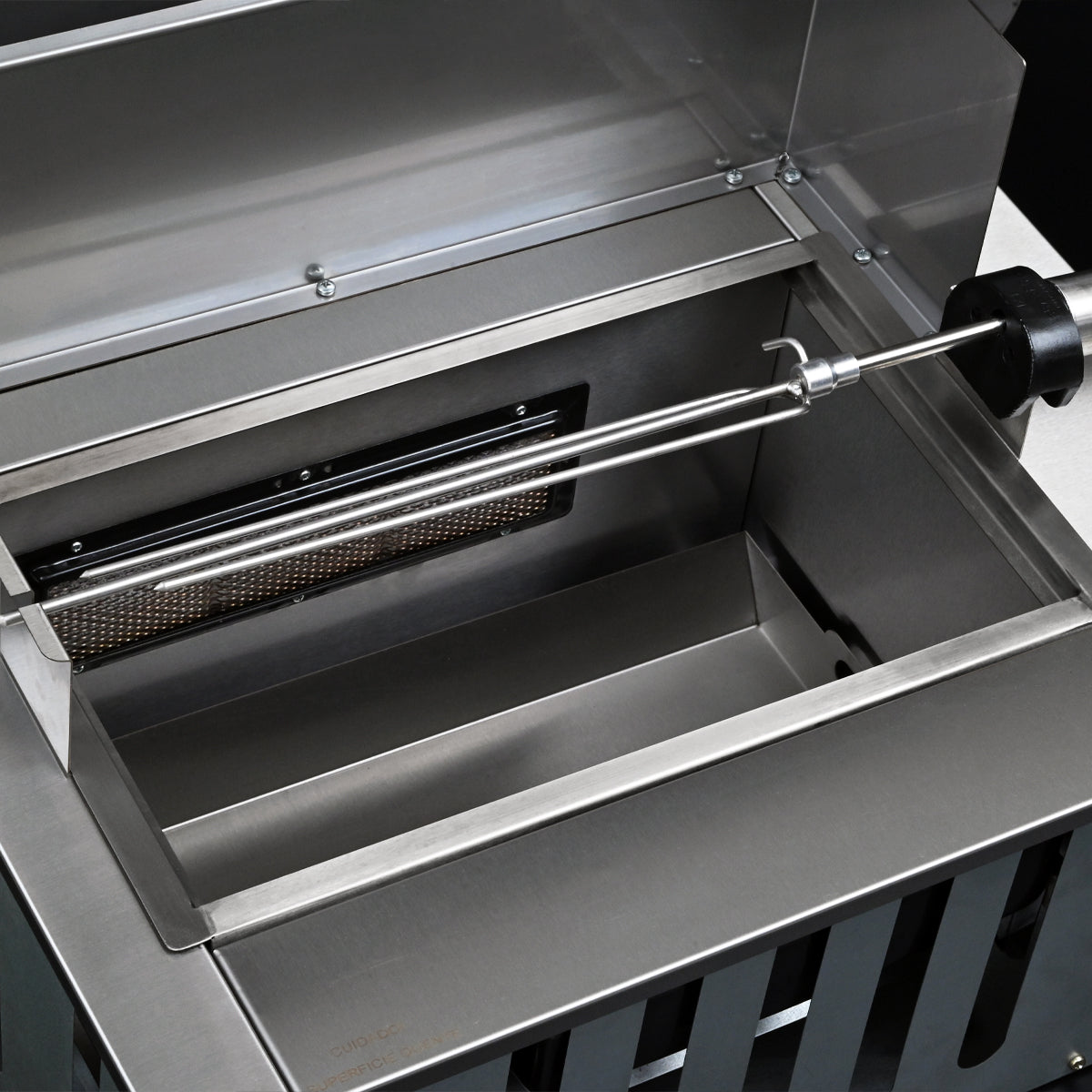 Suporte de Espeto para Churrasqueira a Gás em Aço Inox Cozix